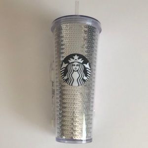 24 oz sequined Starbucks Tumbler w/ straw NEW